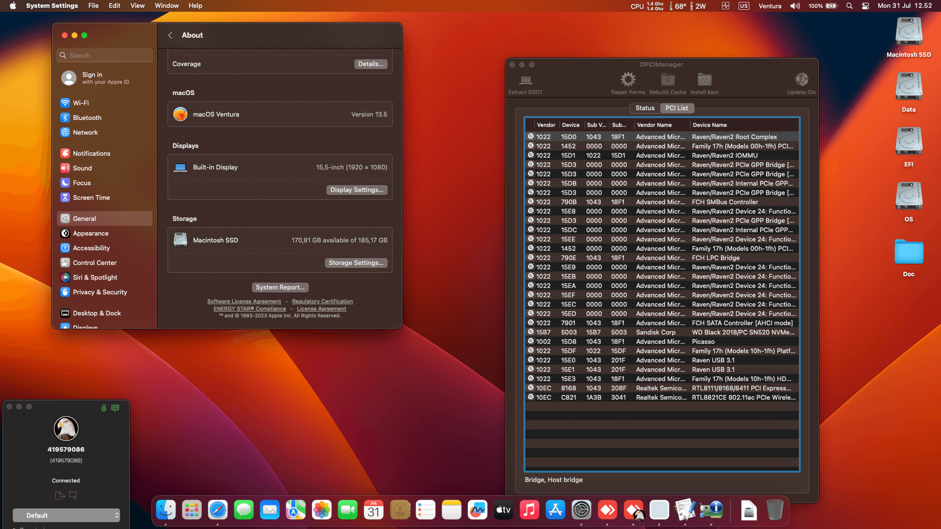 Asus TUF Gaming FX505DD DR5N6 [AMD Ryzen 5 3550H + Radeon Vega 8 + I2C]   OpenCore 1